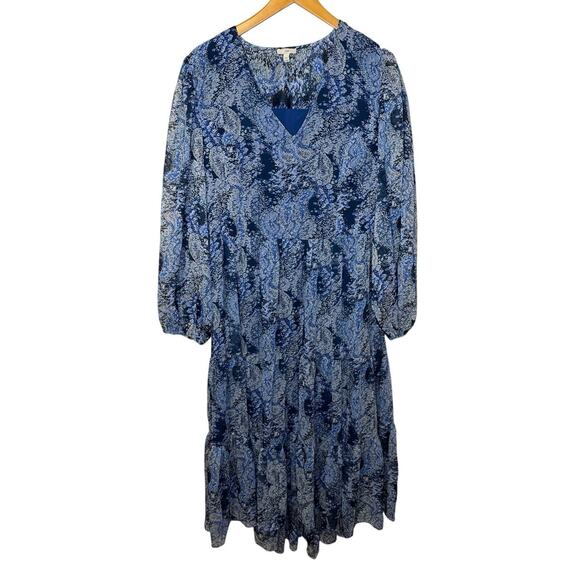 Joie Dresses & Skirts - Joie Cottage Core Floral Paisley Tiered Midi Long Sleeve Summer Dress Medium